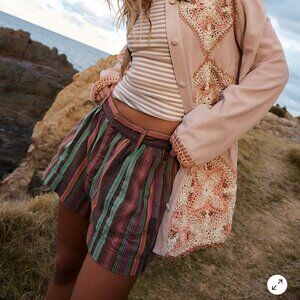 Free People Multicolor Striped Women Shorts